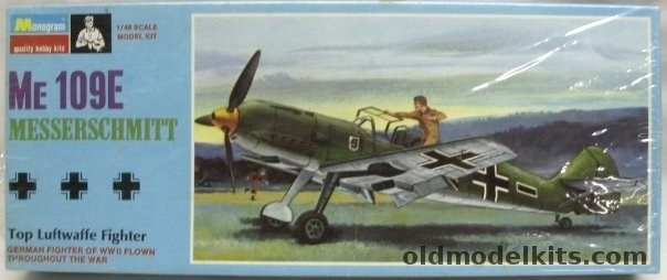 Monogram 1/48 Messerschmitt Me-109E (Bf-109) - Blue Box Issue, PA74-100 plastic model kit